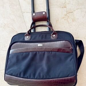 Elegant Black and Brown Men's Rolling Bag